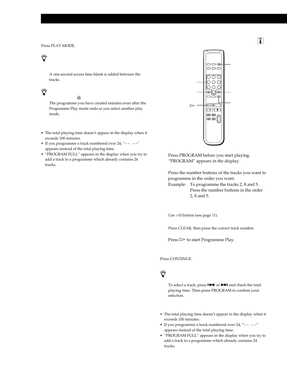 Playing cds, Creating a programme using the remote z 1 | Sony CDP-XB740 User Manual | Page 14 / 84