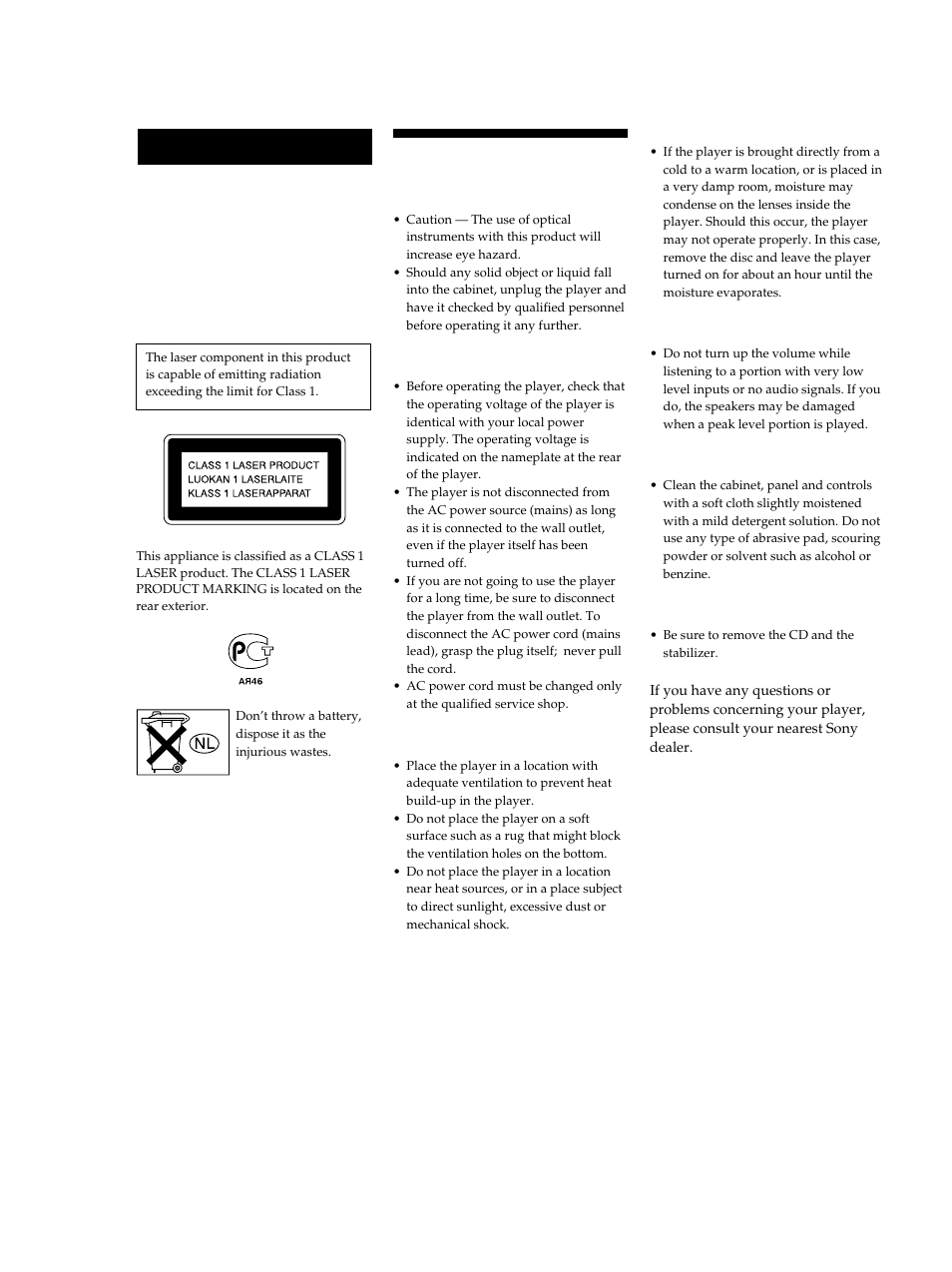 Precautions, Warning | Sony CDP-XB740 User Manual | Page 2 / 84