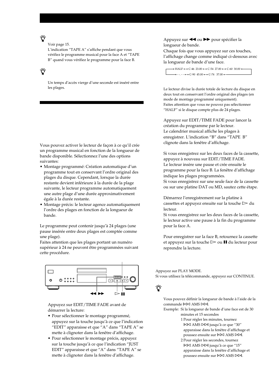 Enregistrement de disques compacts | Sony CDP-XB740 User Manual | Page 36 / 84