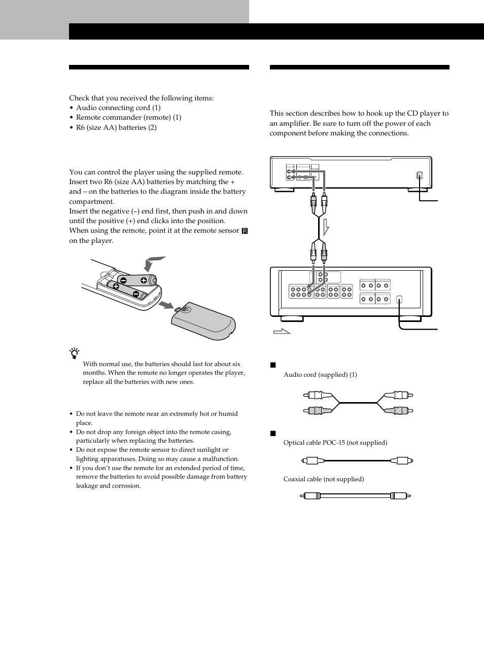 Unpacking, Hooking up the system, Getting started | Inserting batteries into the remote, Overview | Sony CDP-XB740 User Manual | Page 4 / 84