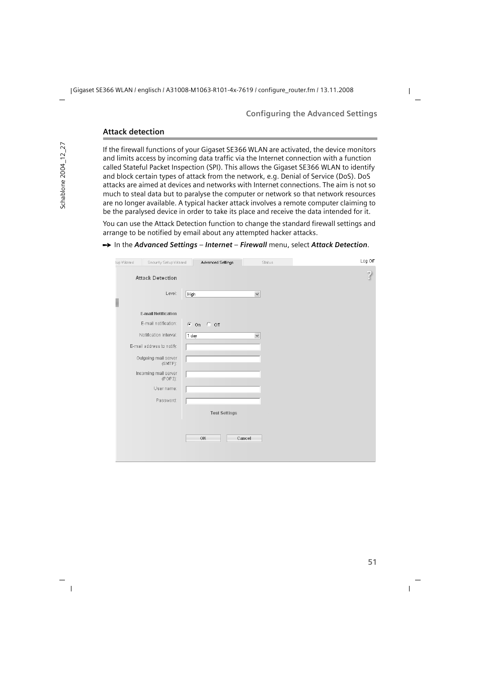 Attack detection | Sony SE366 User Manual | Page 51 / 124