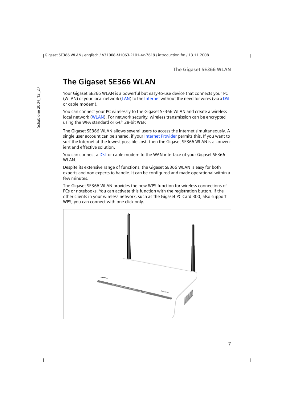 The gigaset se366 wlan | Sony SE366 User Manual | Page 7 / 124