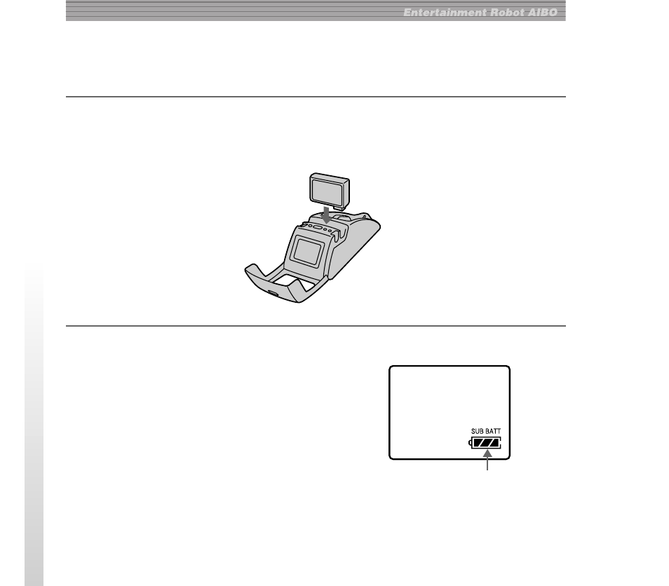 Charging a spare battery pack | Sony AIBO ERA-210P1 User Manual | Page 18 / 96