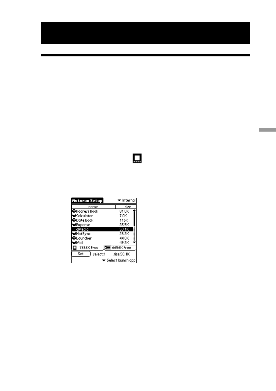 Setting autorun for an application, Setting autorun for an, Application | Sony CLIE PEG-S300/E User Manual | Page 153 / 261