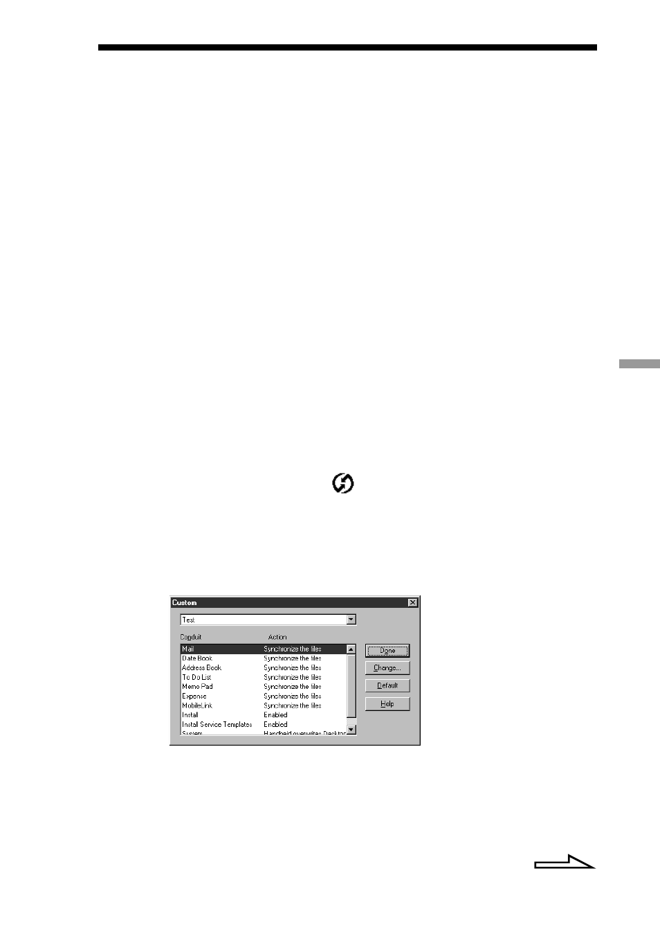 Customizing hotsync application settings, Customizing hotsync application, Settings | Sony CLIE PEG-S300/E User Manual | Page 172 / 261