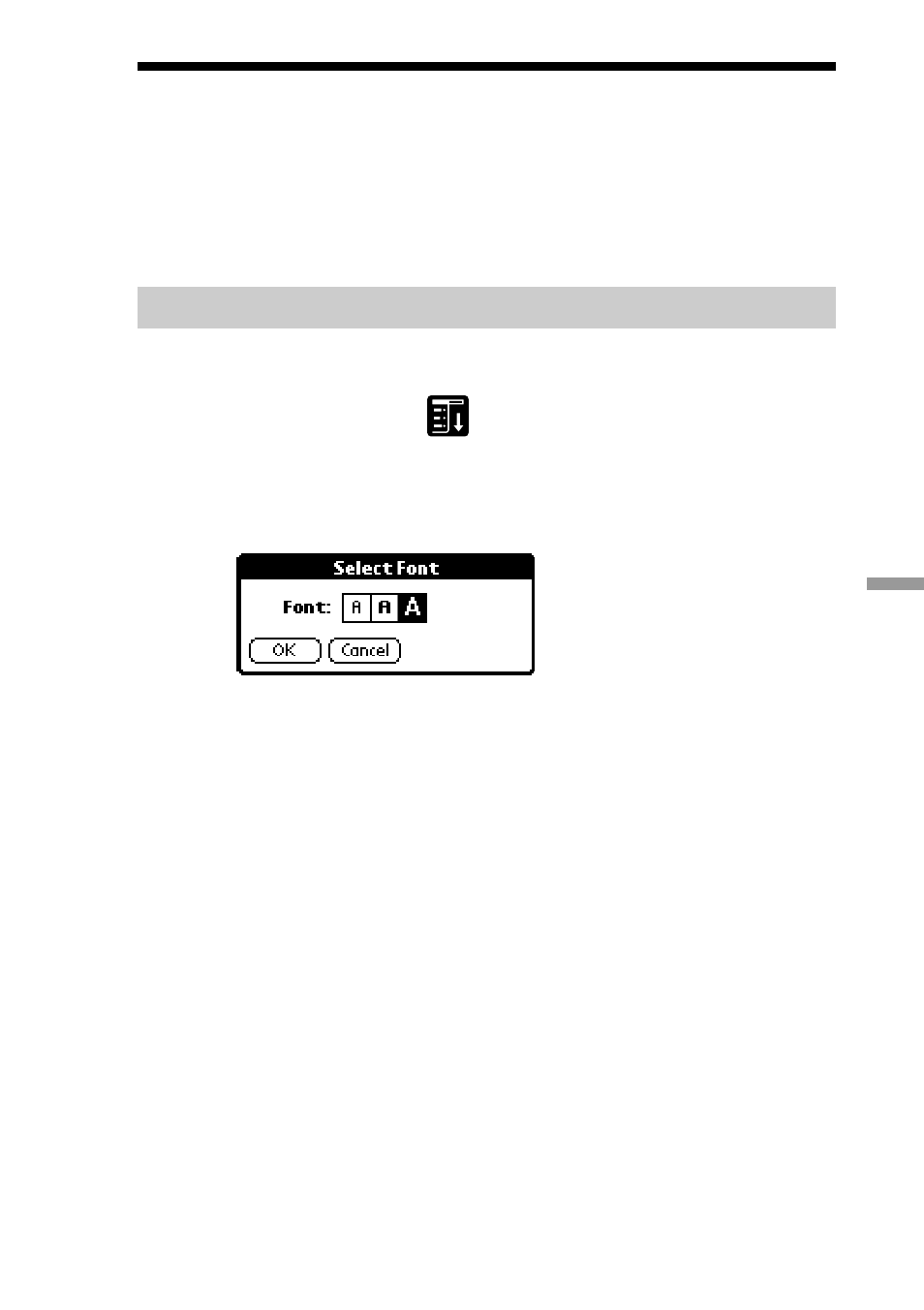 Choosing fonts | Sony CLIE PEG-S300/E User Manual | Page 209 / 261