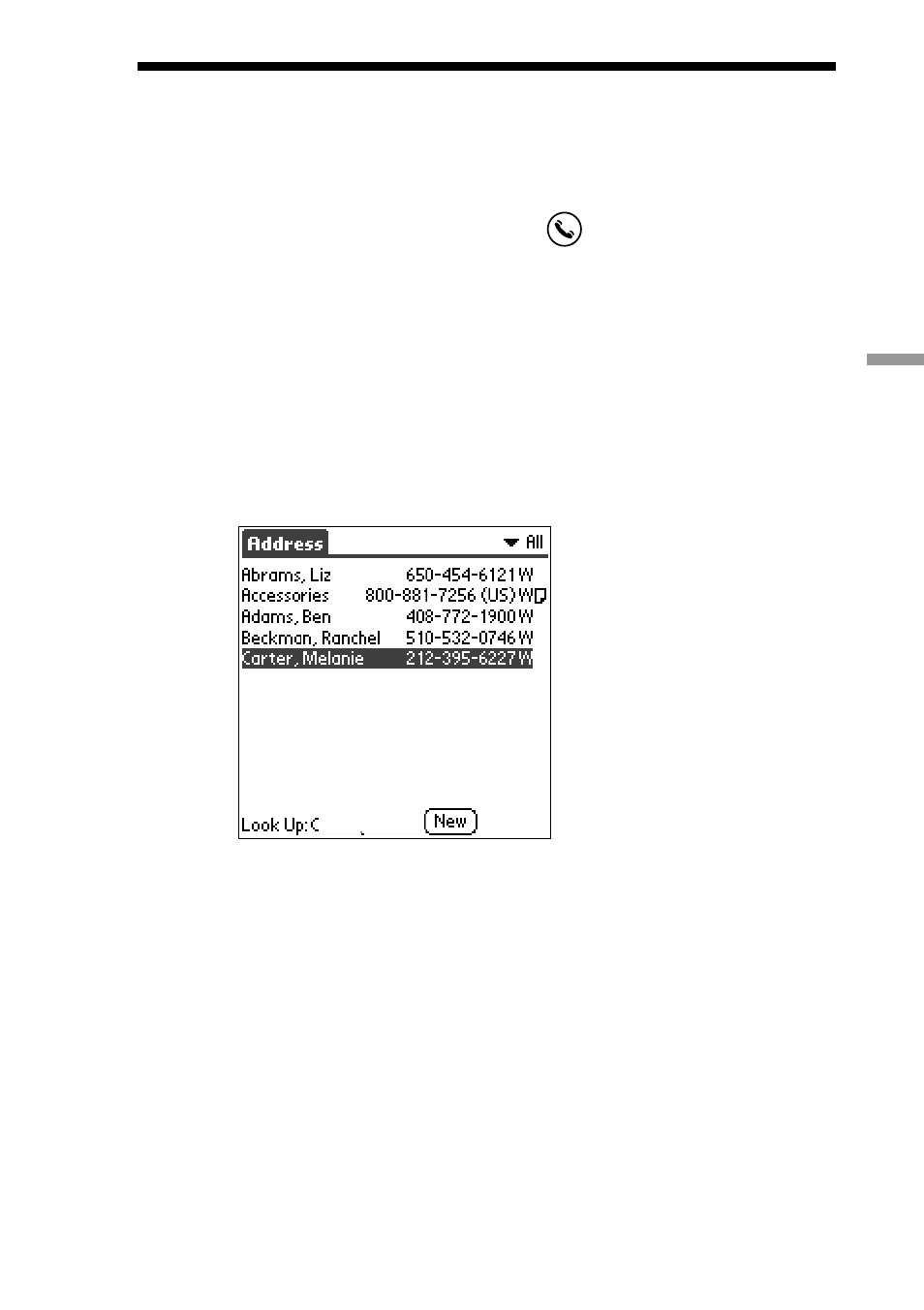 Searching address records | Sony CLIE PEG-S300/E User Manual | Page 82 / 261
