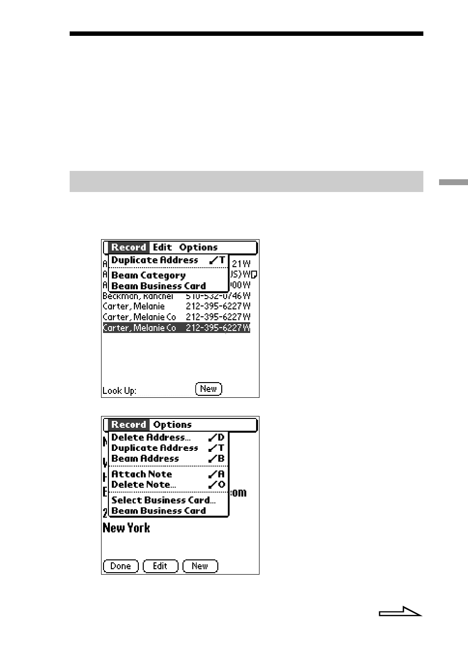 Address book menu commands | Sony CLIE PEG-S300/E User Manual | Page 91 / 261