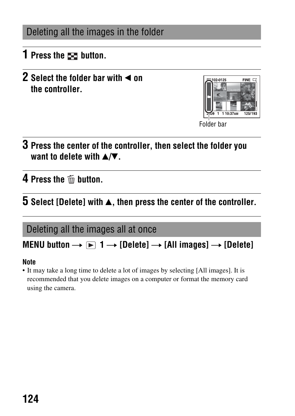 Sony alpha DSLR-A500 User Manual | Page 124 / 178