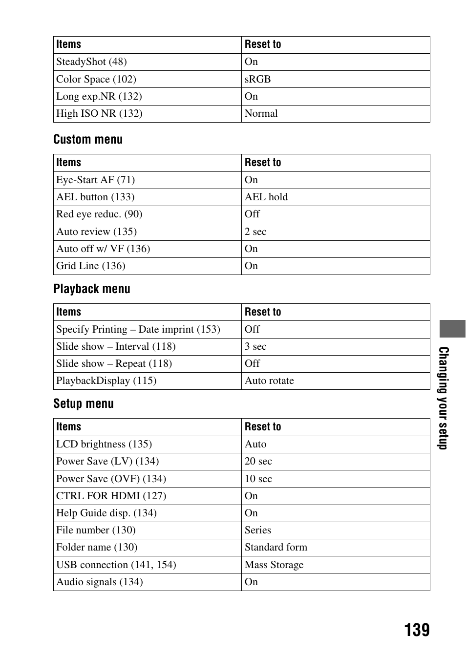 Sony alpha DSLR-A500 User Manual | Page 139 / 178