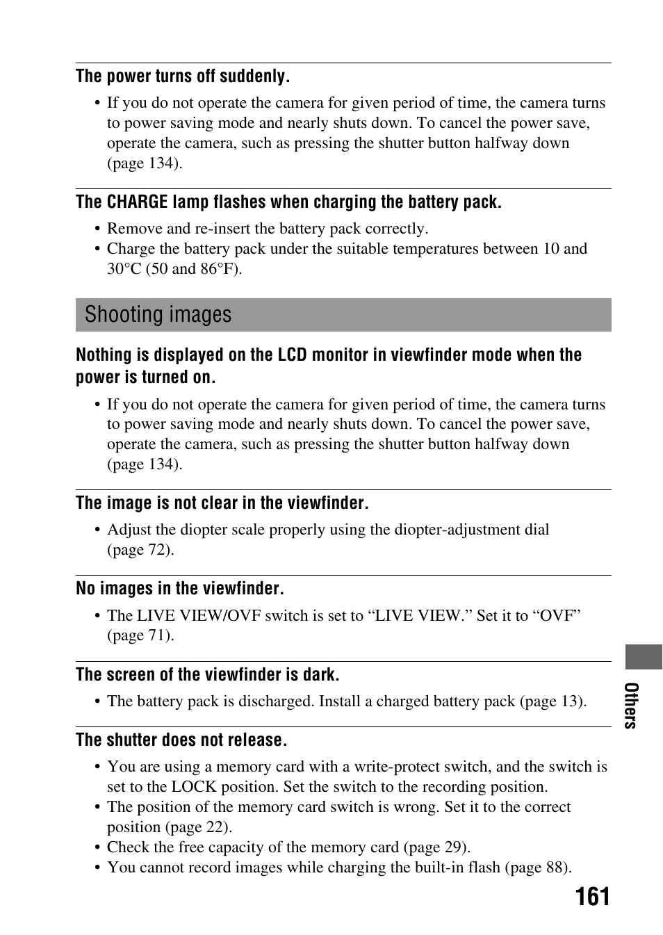 Shooting images | Sony alpha DSLR-A500 User Manual | Page 161 / 178