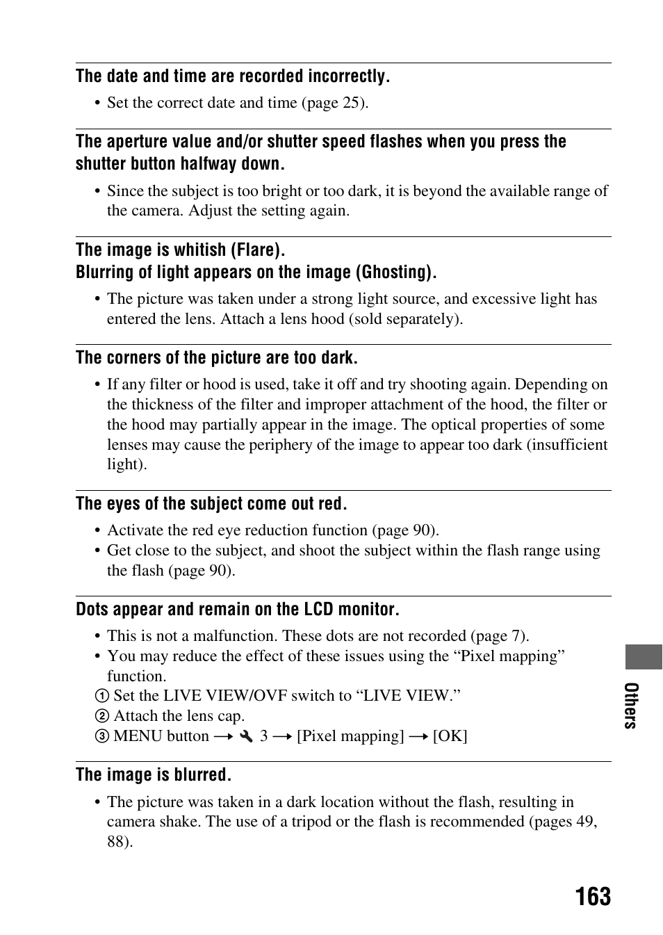 Ng (163) | Sony alpha DSLR-A500 User Manual | Page 163 / 178