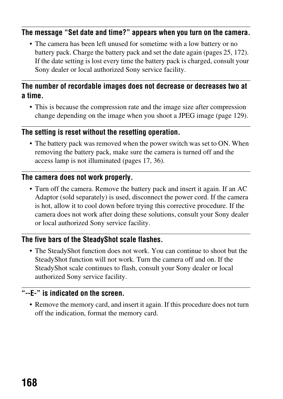 Sony alpha DSLR-A500 User Manual | Page 168 / 178