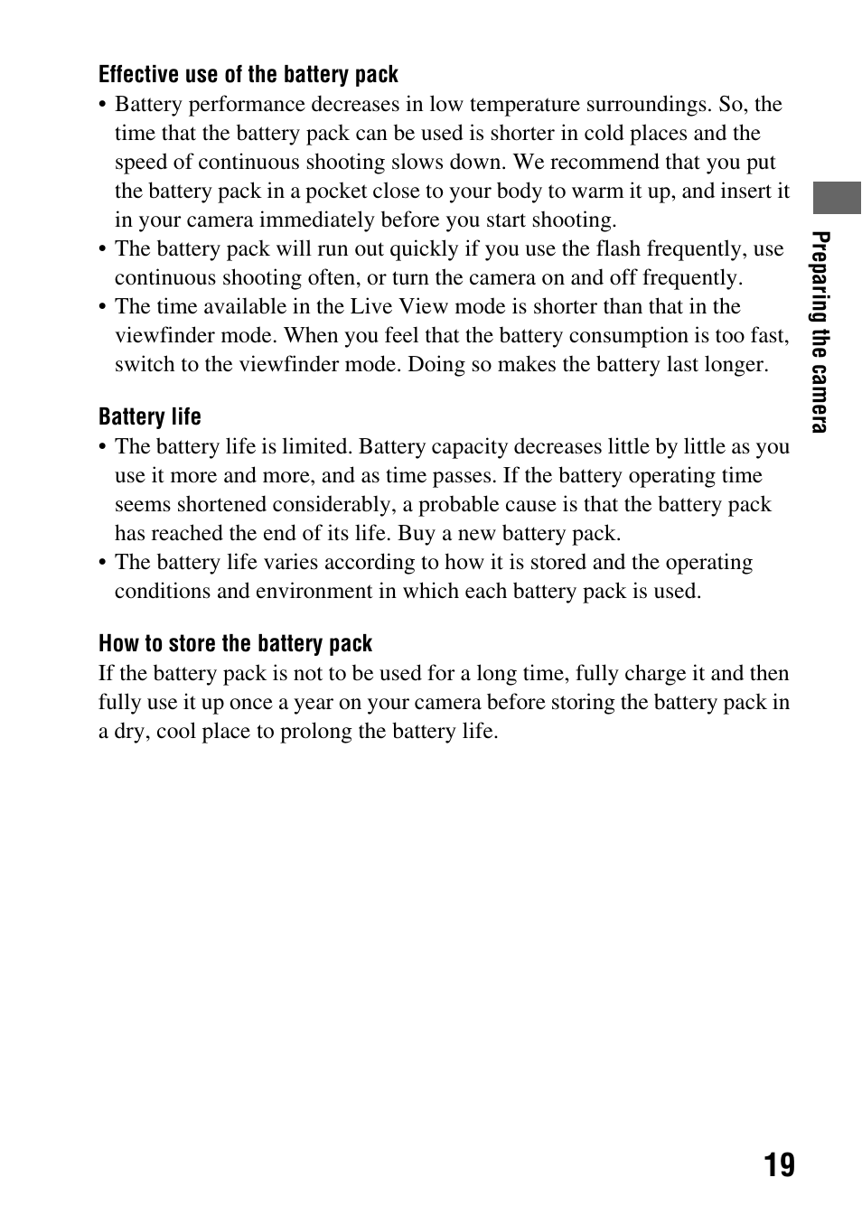 Sony alpha DSLR-A500 User Manual | Page 19 / 178