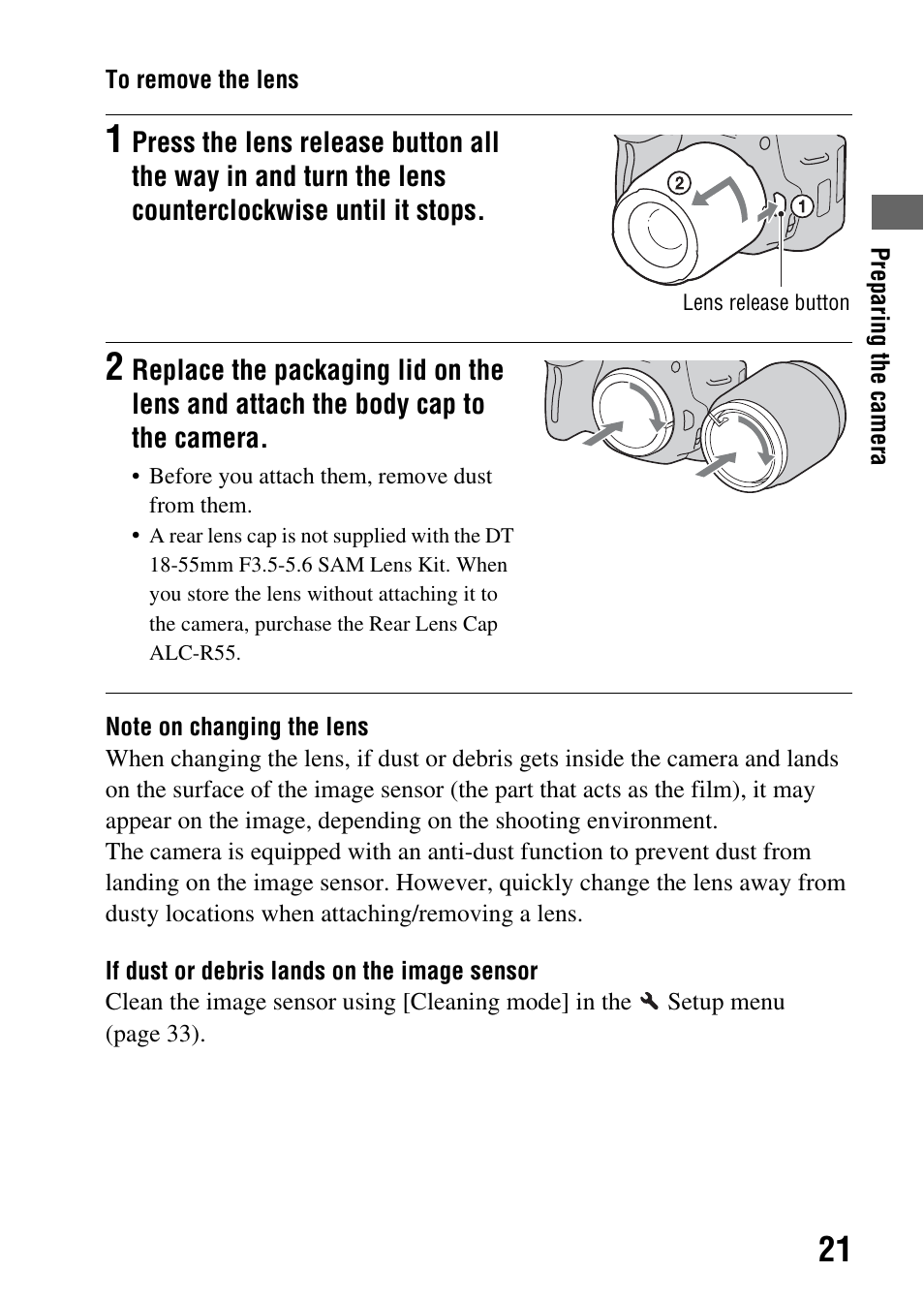 Sony alpha DSLR-A500 User Manual | Page 21 / 178