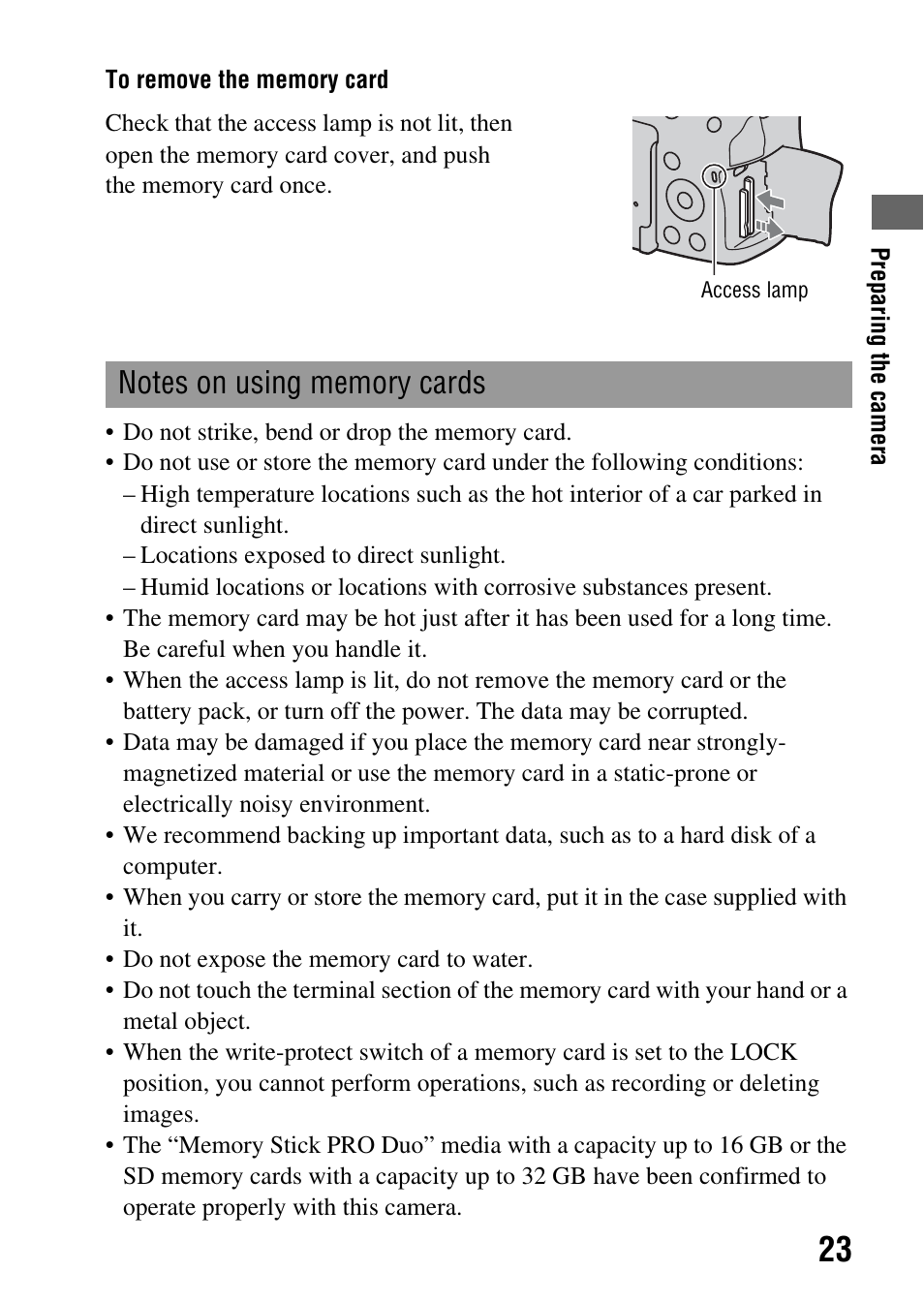 Sony alpha DSLR-A500 User Manual | Page 23 / 178