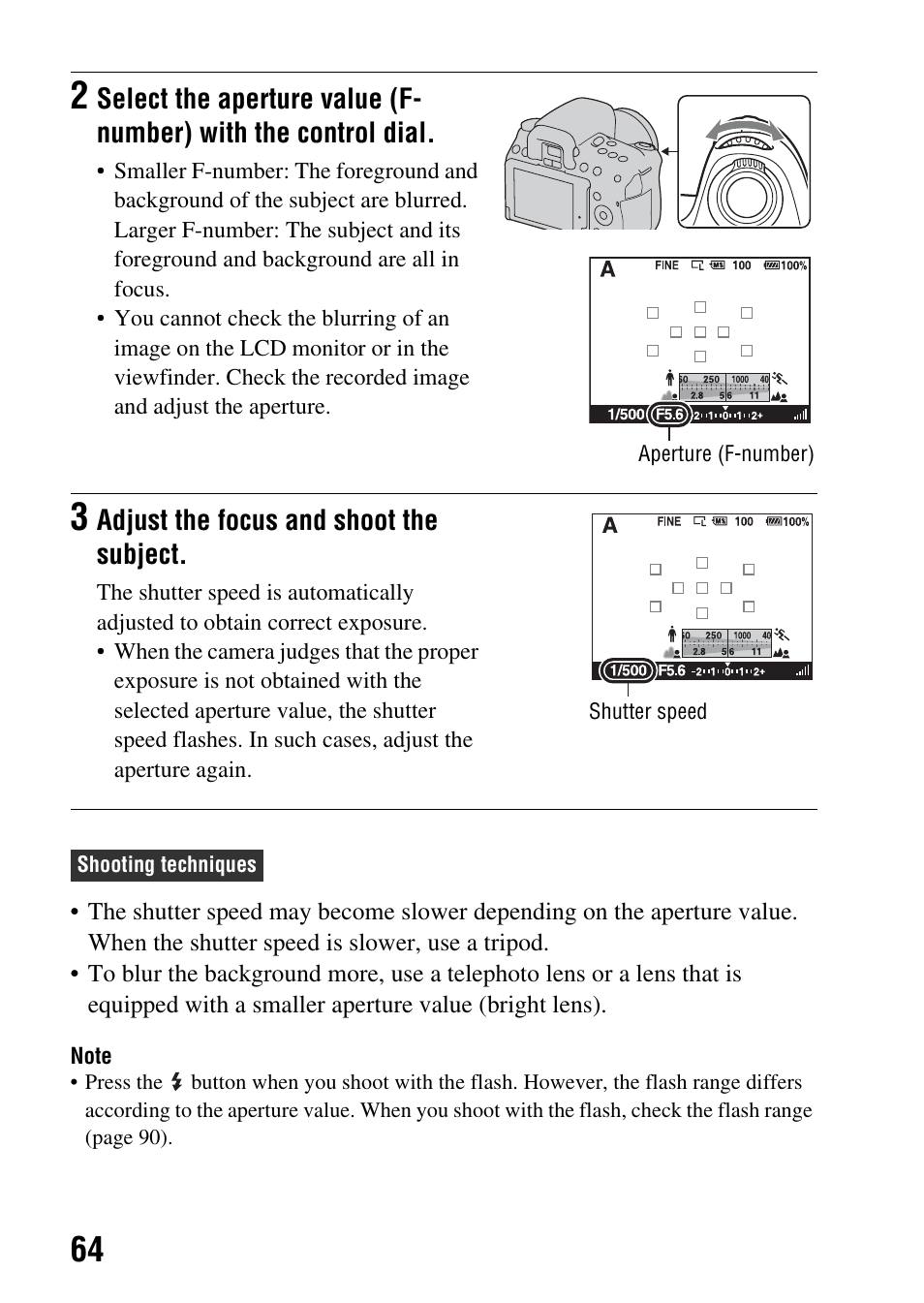 L dial (64) | Sony alpha DSLR-A500 User Manual | Page 64 / 178