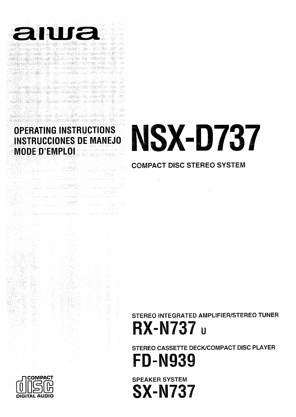 Sony SX-N737 User Manual | 72 pages