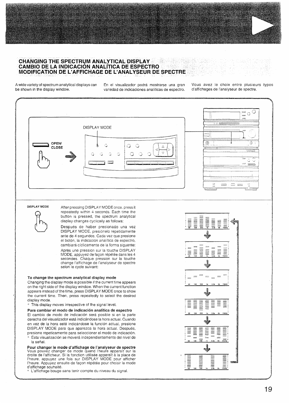 To change the spectrum analytical display mode | Sony SX-N737 User Manual | Page 19 / 72