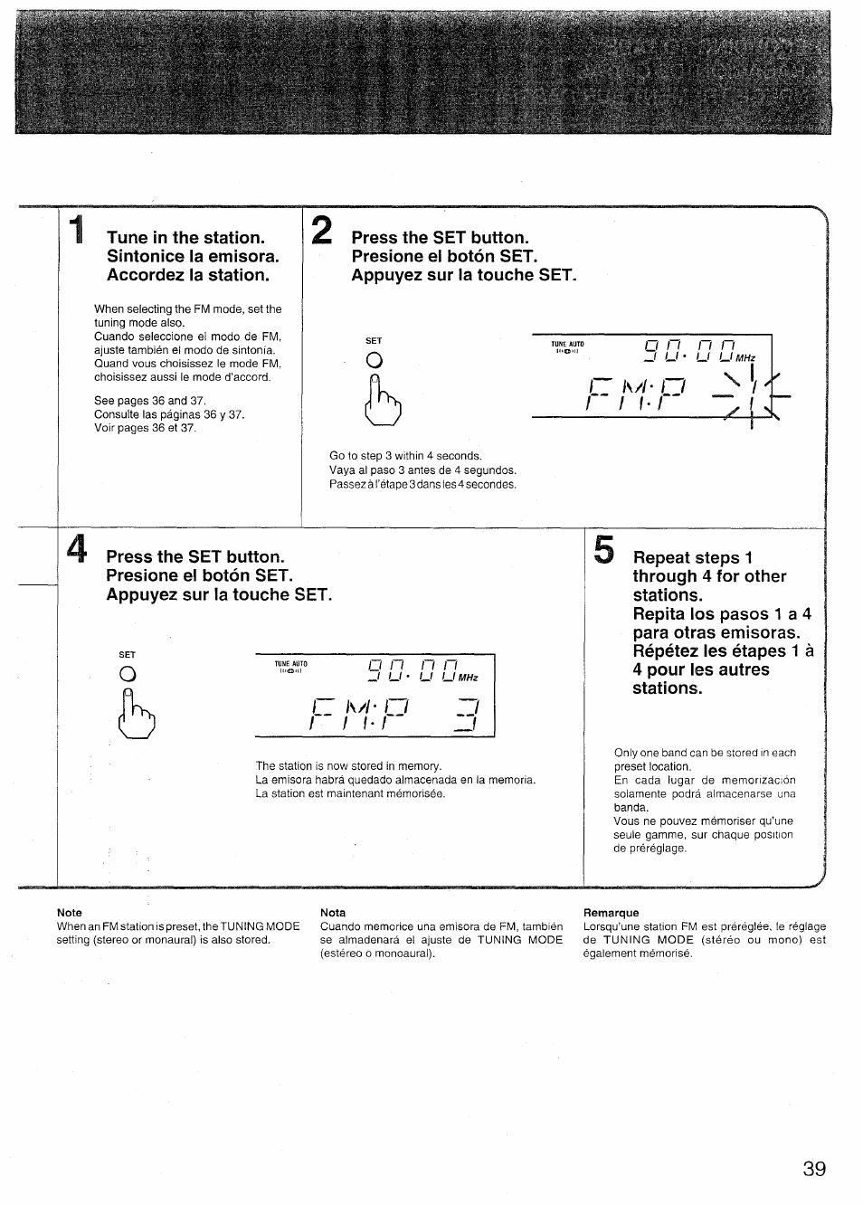 Note, Nota, Remarque | Sony SX-N737 User Manual | Page 39 / 72