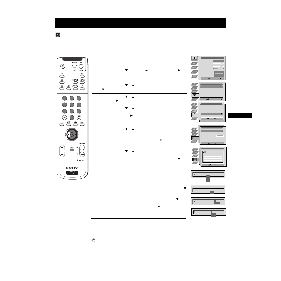 Manually tuning the tv, 15 gb, Menu system | Sony Grand Wega KF-50SX100K User Manual | Page 14 / 193