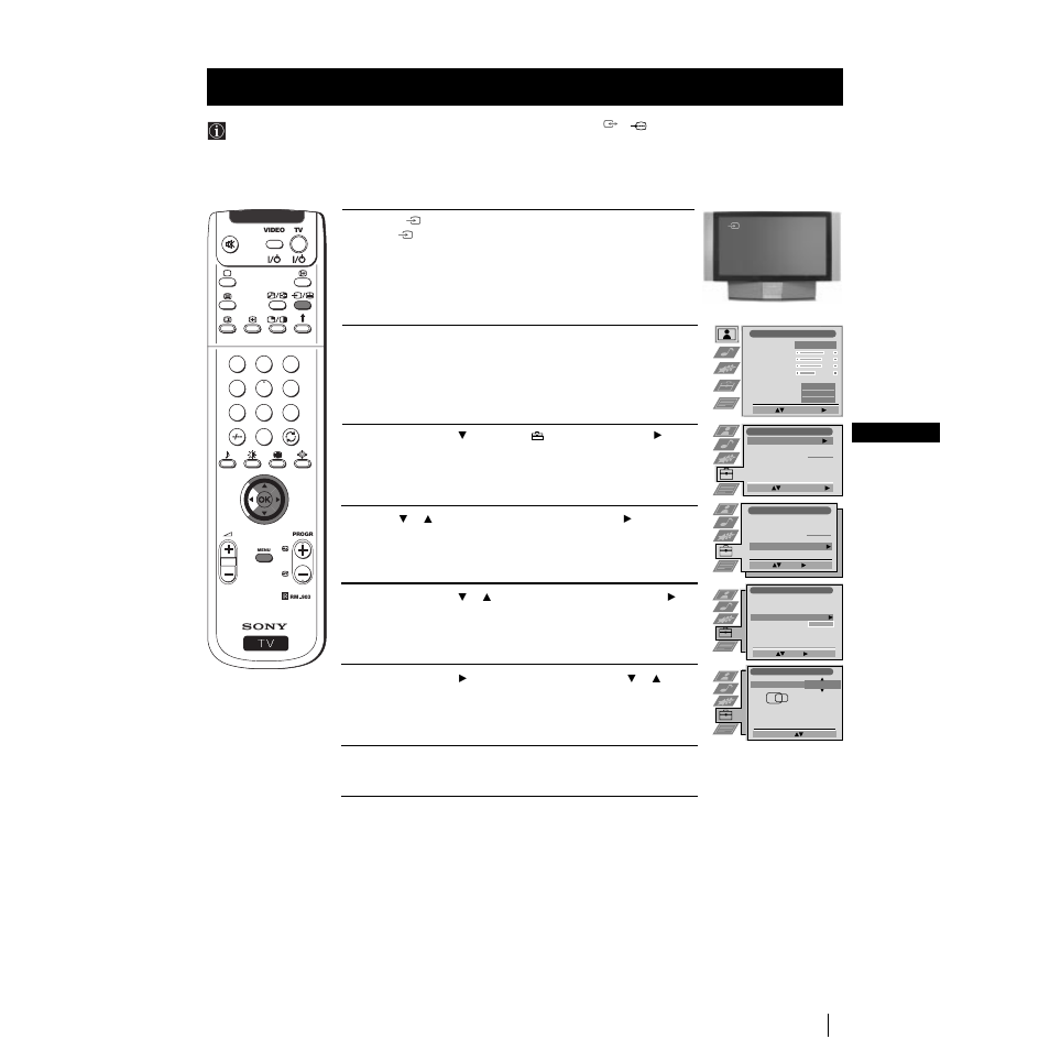 Adjusting the h centre picture for an rgb source, 21 gb, Menu system | Sony Grand Wega KF-50SX100K User Manual | Page 20 / 193