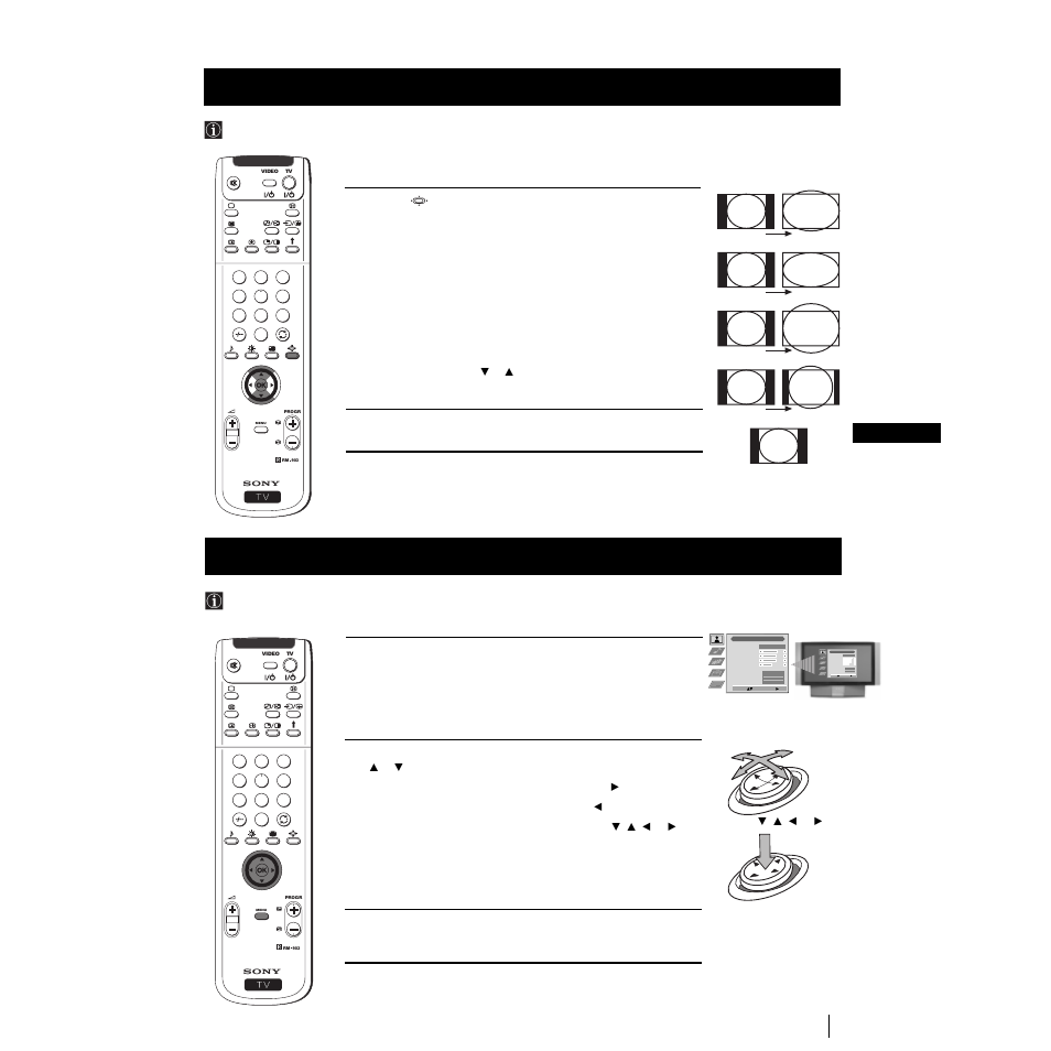 Changing the screen format, Introducing the menu system, First time operation - menu system | Sony Grand Wega KF-50SX100K User Manual | Page 8 / 193