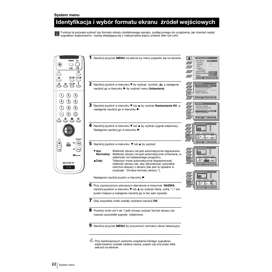 System menu | Sony Grand Wega KF-50SX100K User Manual | Page 85 / 193