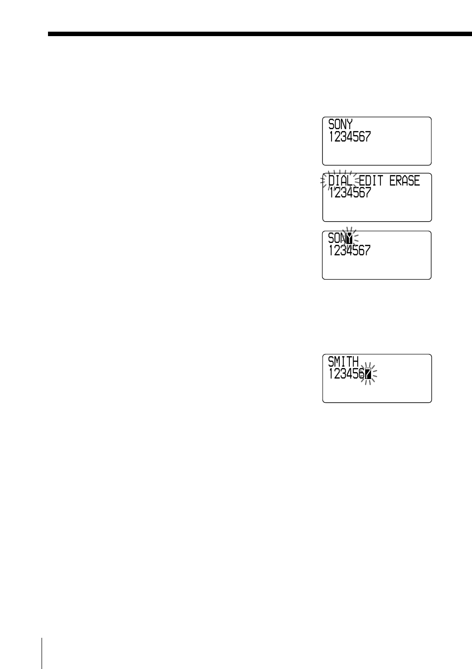 Changing a stored name and/or phone number | Sony SPP-IM982 User Manual | Page 34 / 72