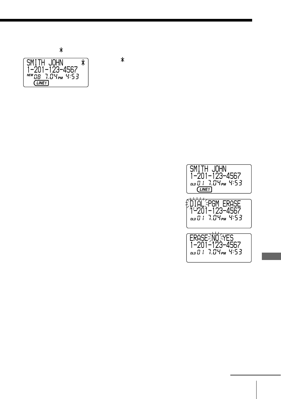 Erasing data from the caller id list | Sony SPP-IM982 User Manual | Page 49 / 72