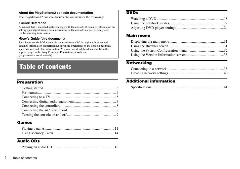 Sony PLAYSTATION 2 SCPH-90004 User Manual | Page 2 / 166
