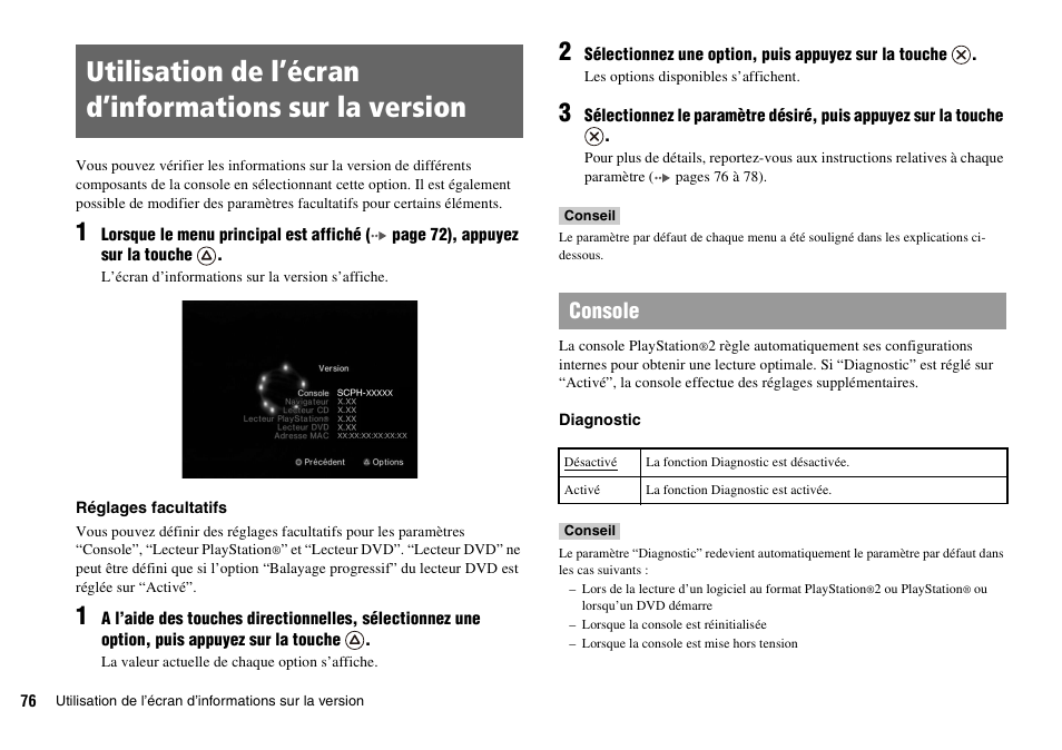 Console | Sony PLAYSTATION 2 SCPH-90004 User Manual | Page 76 / 166