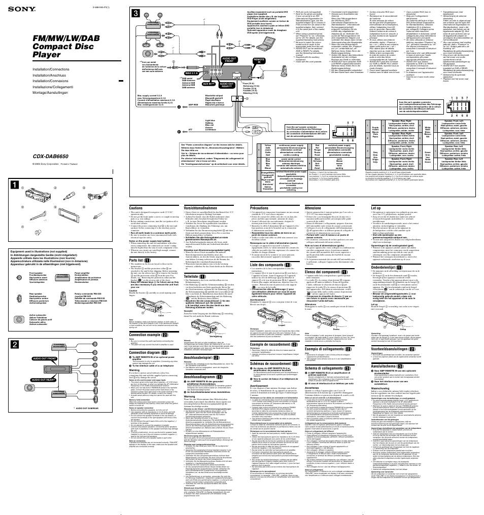 Sony CDX-DAB6650 User Manual | 2 pages