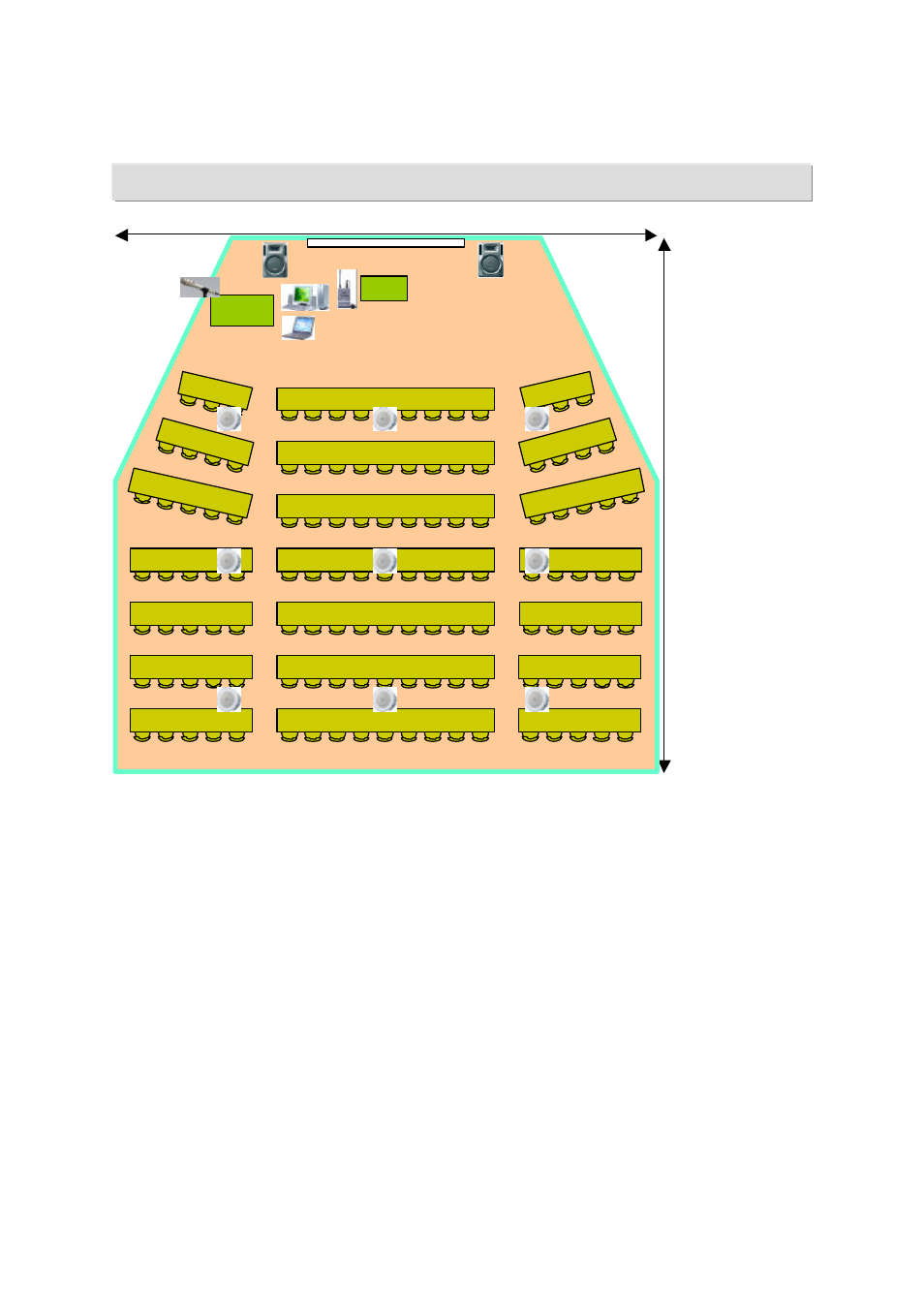 System example (4) mid-size classroom/lecture hall, 1 layout example | Sony SRP-X700P User Manual | Page 22 / 48