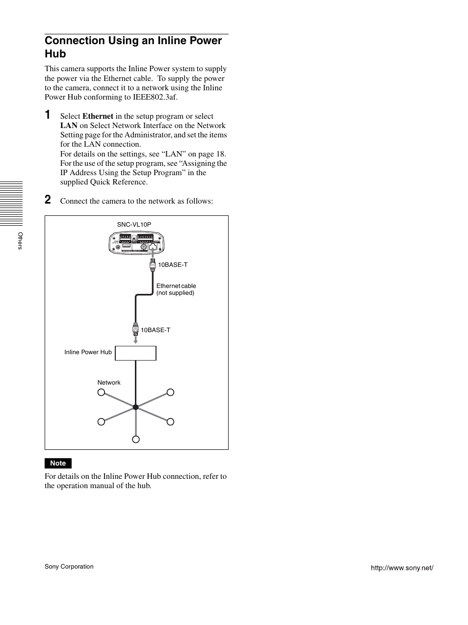 Connection using an inline power hub | Sony SNC-VL10P User Manual | Page 32 / 32