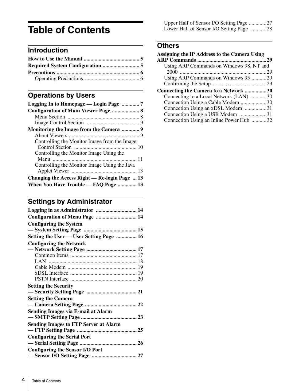 Sony SNC-VL10P User Manual | Page 4 / 32