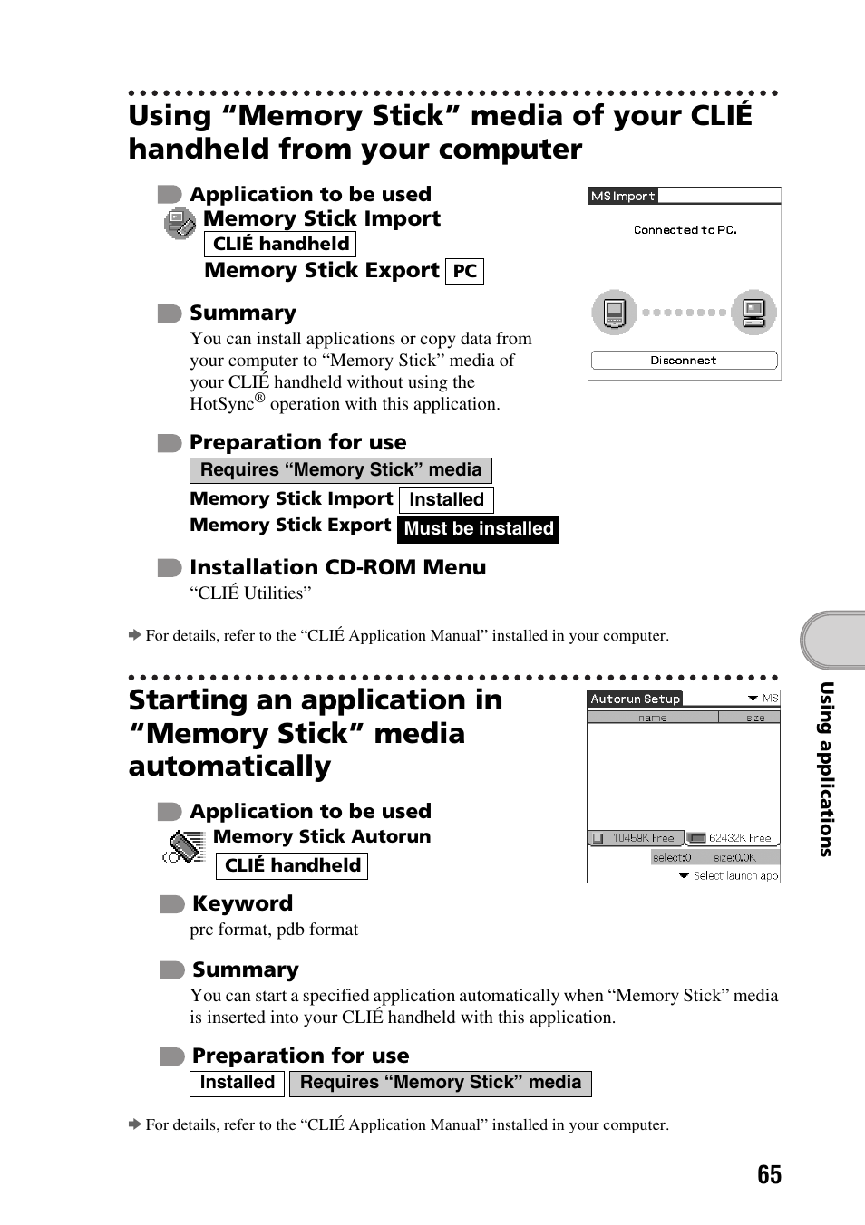 Sony PEG-SJ33 User Manual | Page 65 / 80