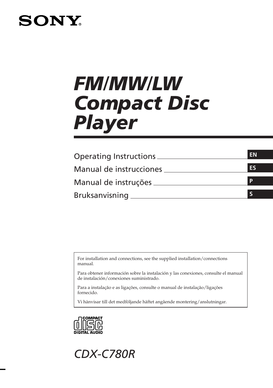 Sony CDX-C780R User Manual | 144 pages