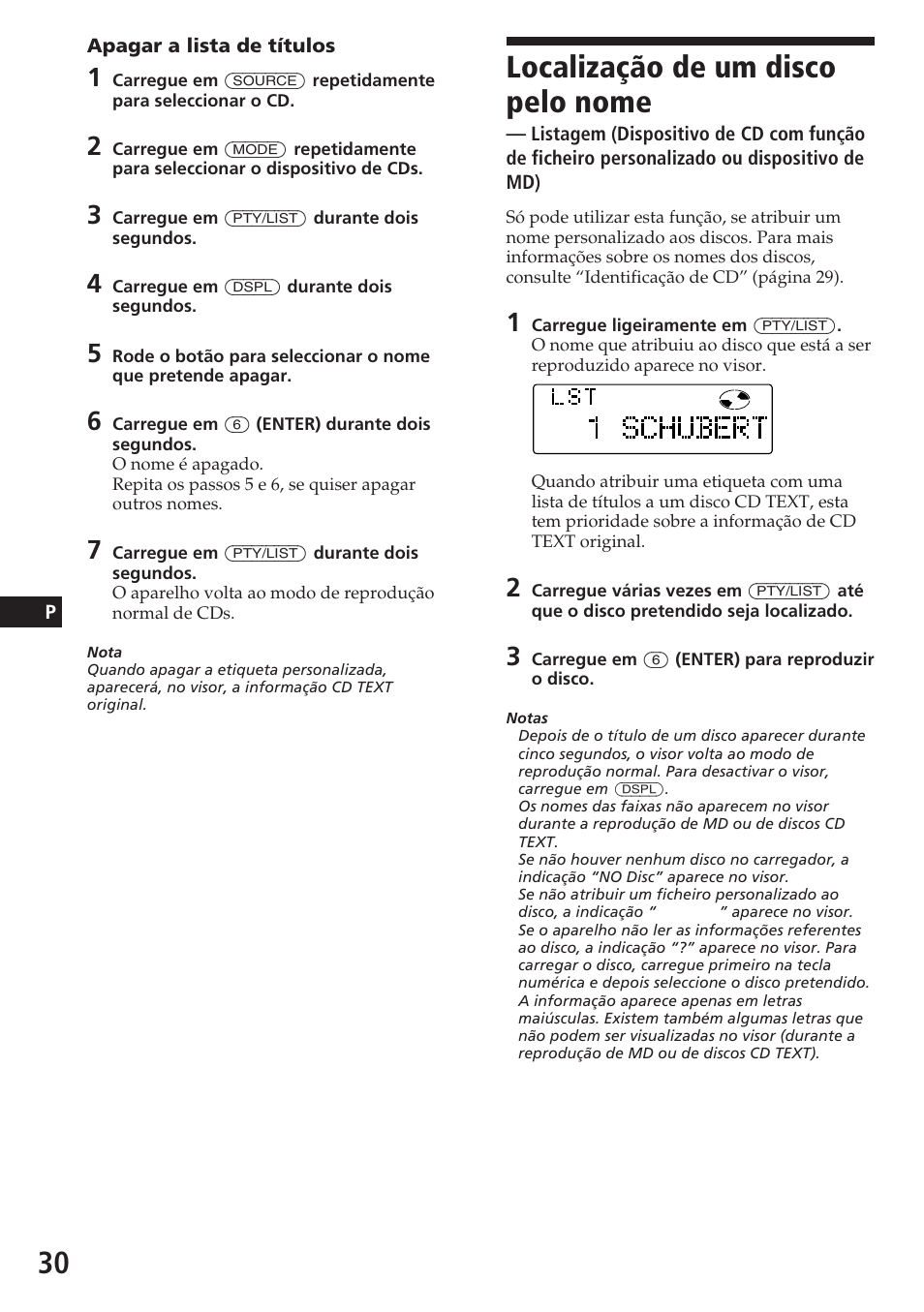 Localização de um disco pelo nome | Sony CDX-C780R User Manual | Page 102 / 144