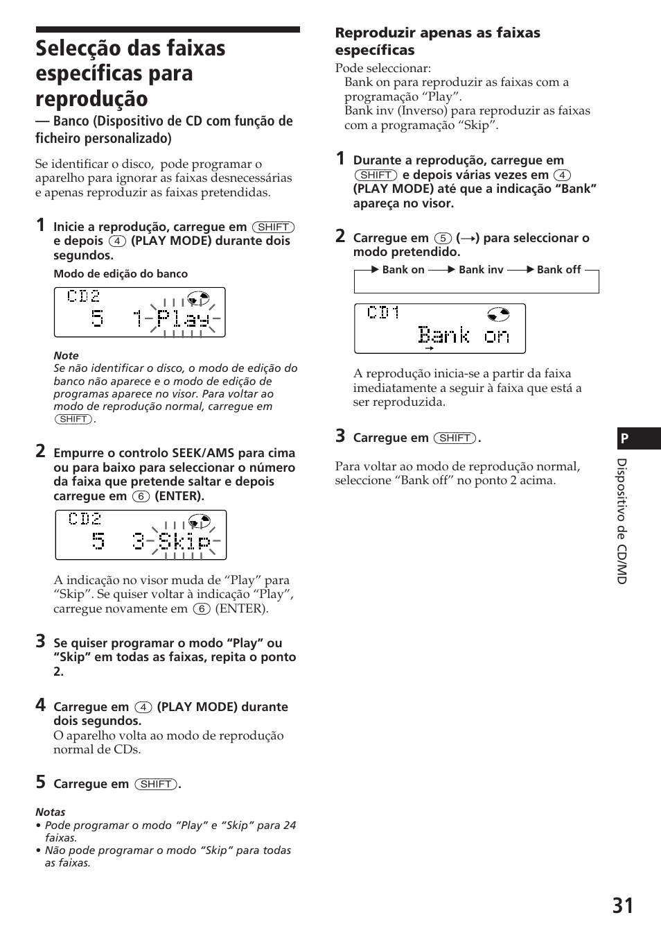 Selecção das faixas específicas para reprodução | Sony CDX-C780R User Manual | Page 103 / 144