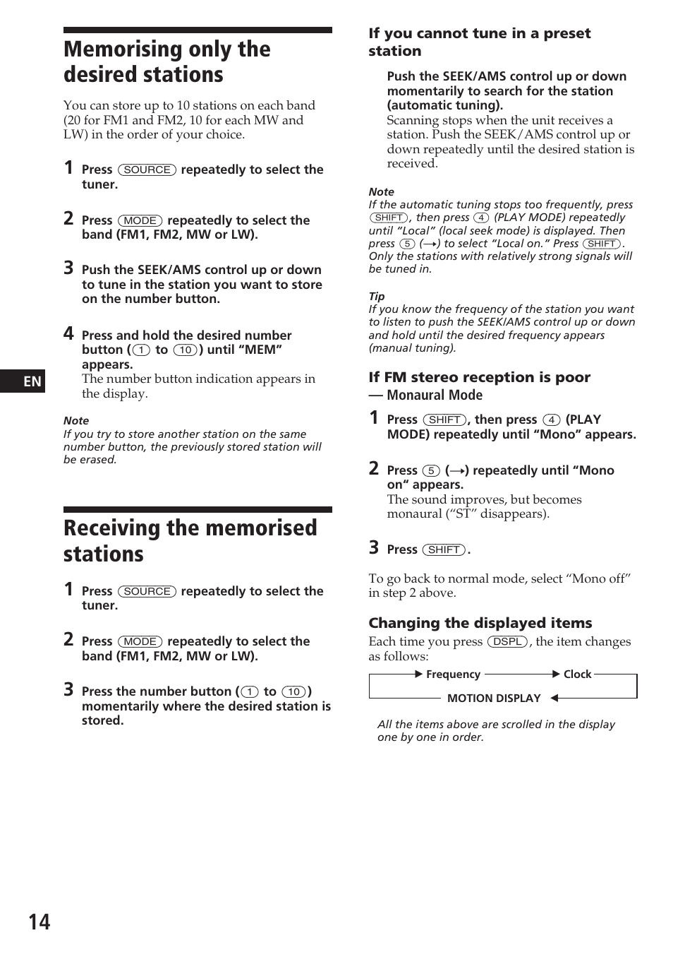 Sony CDX-C780R User Manual | Page 14 / 144