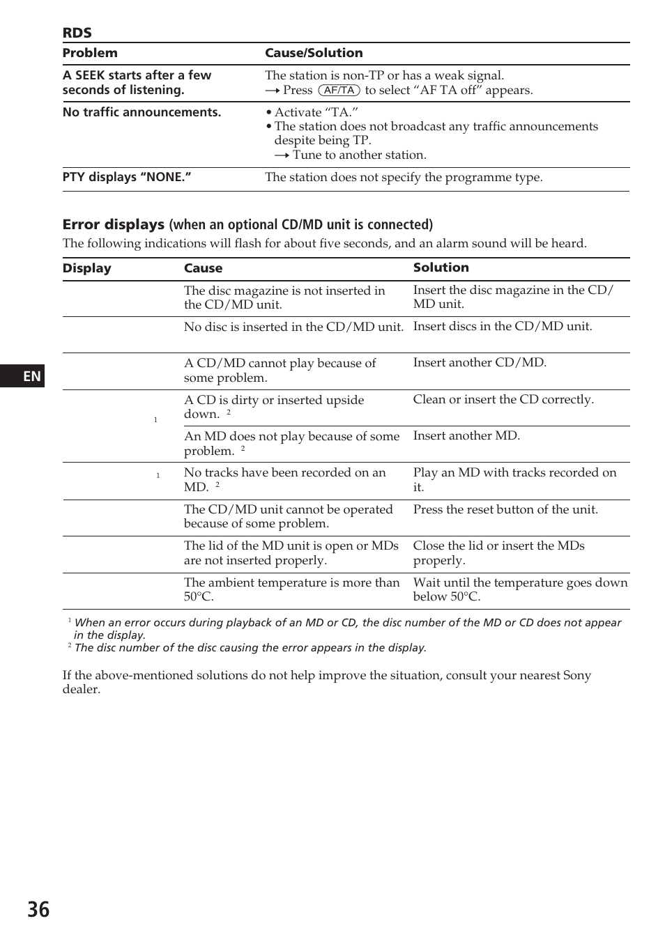 Sony CDX-C780R User Manual | Page 36 / 144