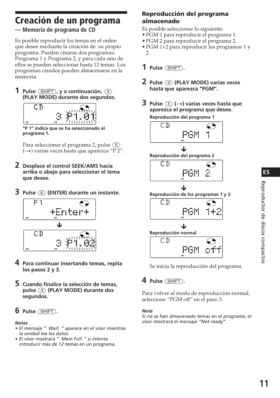 Creación de un programa | Sony CDX-C780R User Manual | Page 47 / 144