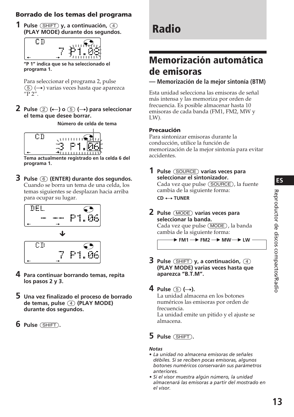 Radio | Sony CDX-C780R User Manual | Page 49 / 144