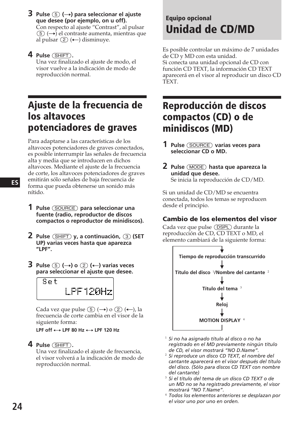 Unidad de cd/md | Sony CDX-C780R User Manual | Page 60 / 144