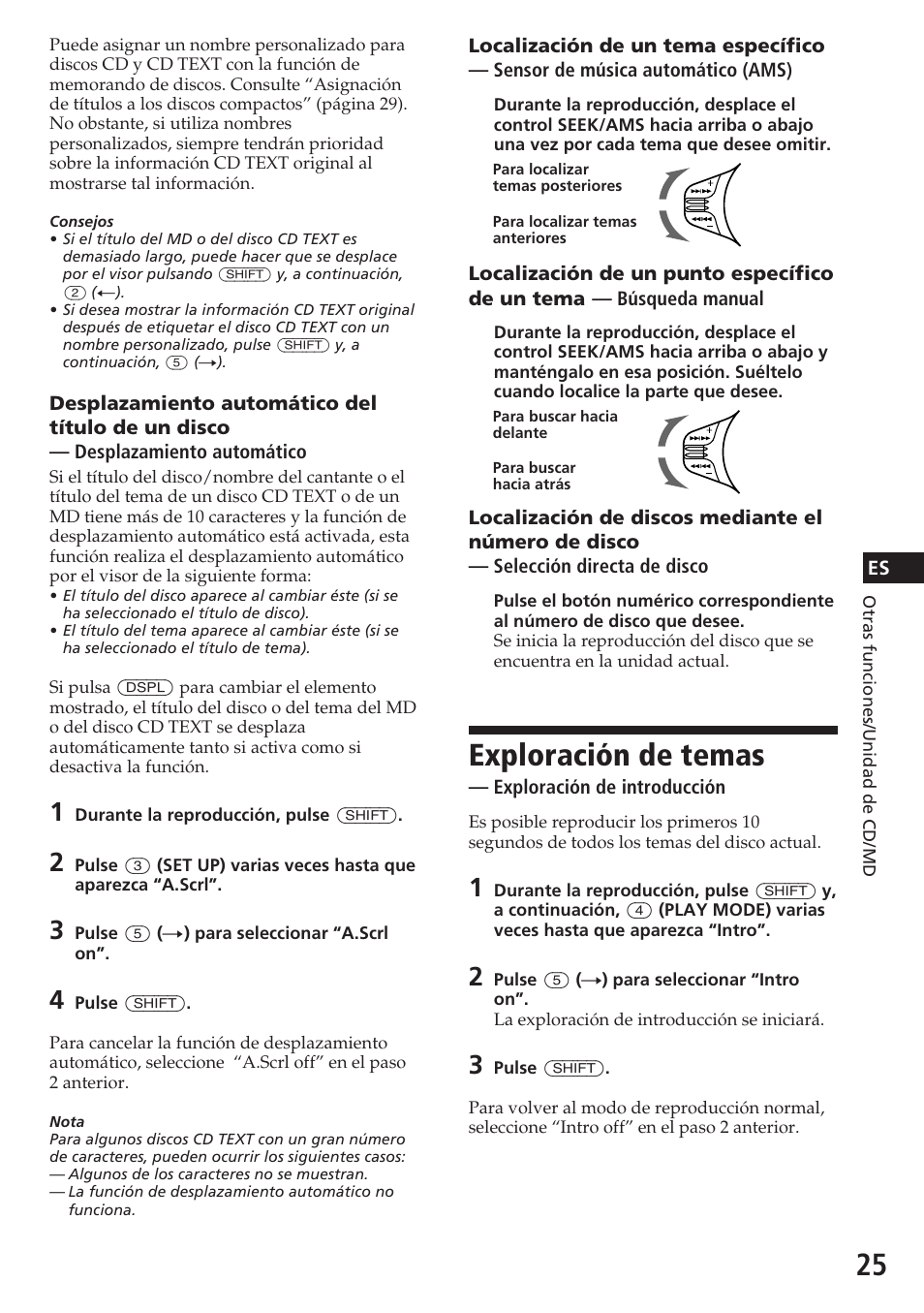 Exploración de temas | Sony CDX-C780R User Manual | Page 61 / 144