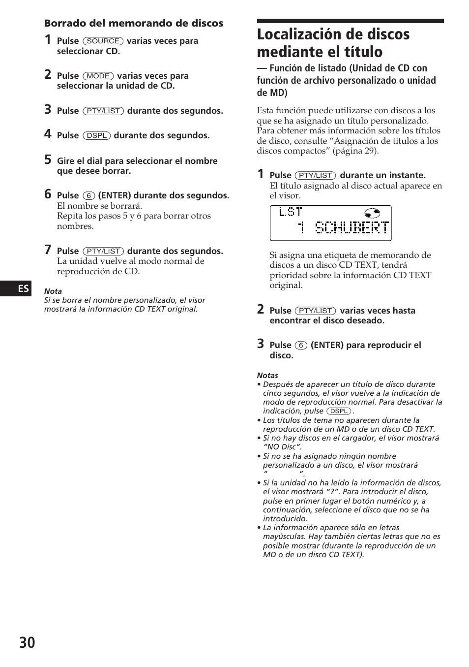 Localización de discos mediante el título | Sony CDX-C780R User Manual | Page 66 / 144