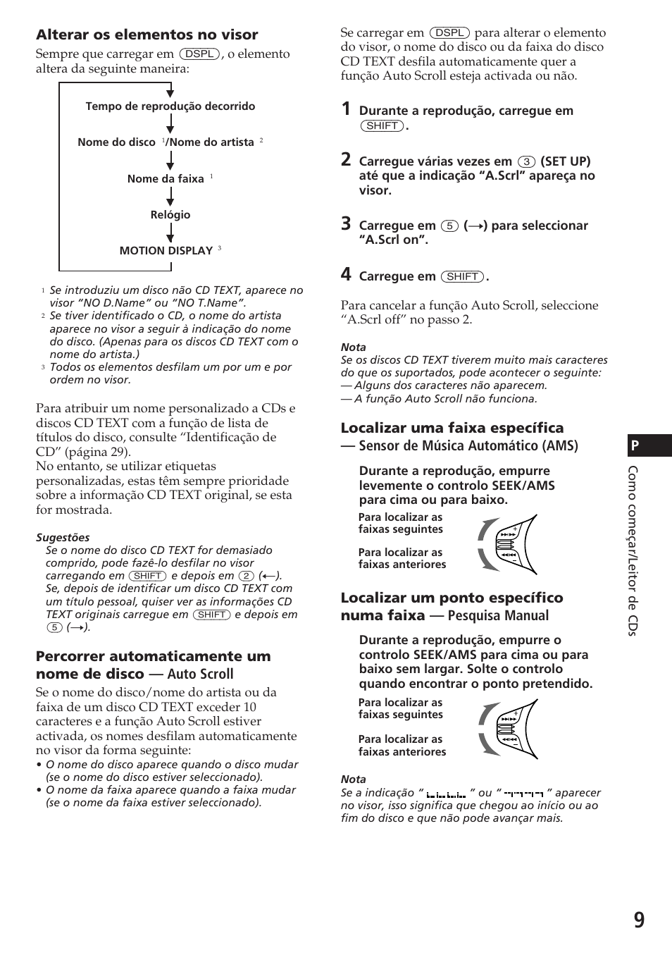 Alterar os elementos no visor | Sony CDX-C780R User Manual | Page 81 / 144