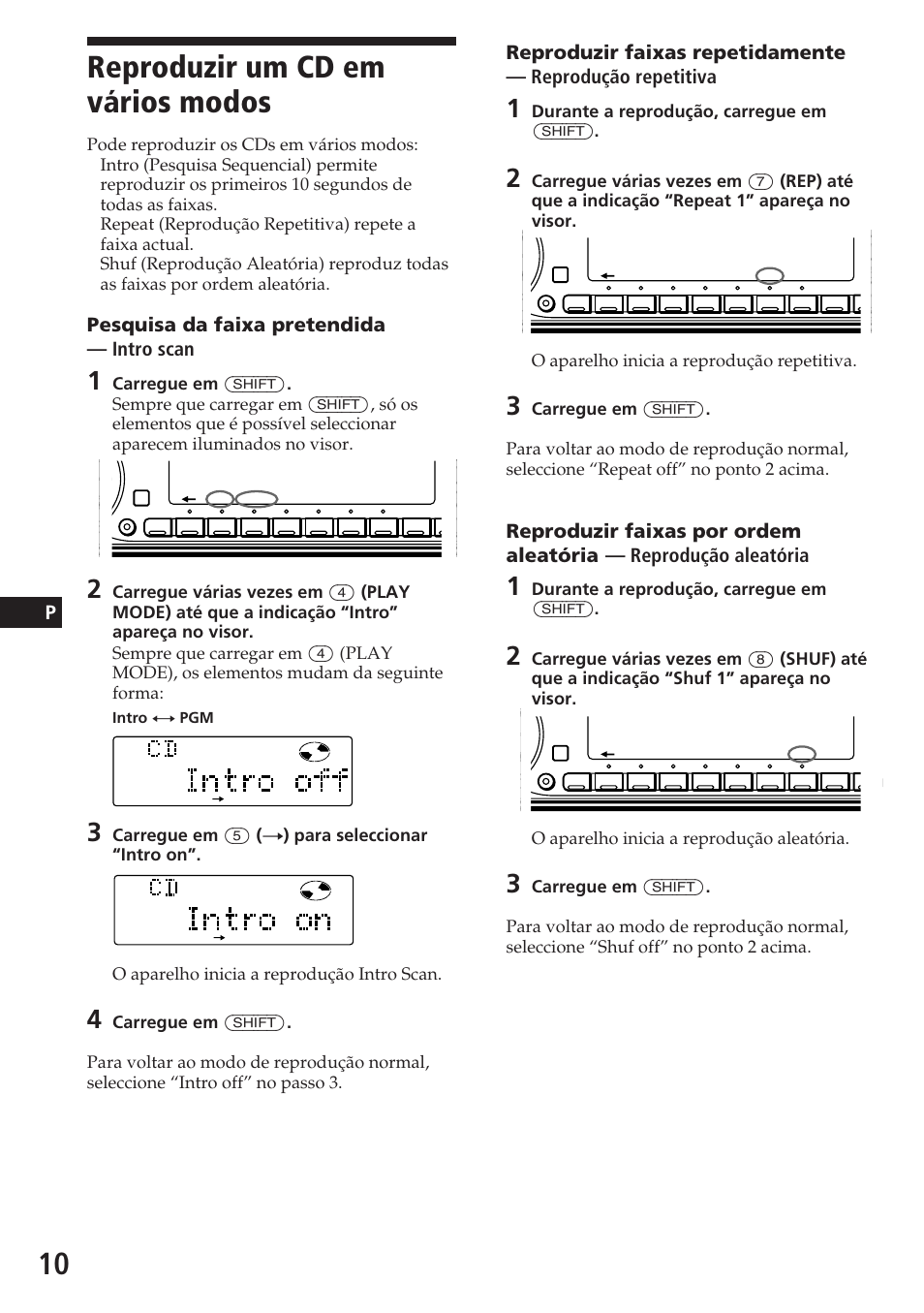 Reproduzir um cd em vários modos, Pesquisa da faixa pretendida — intro scan | Sony CDX-C780R User Manual | Page 82 / 144