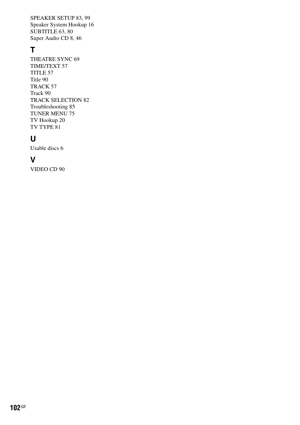 Sony DAV X1G User Manual | Page 102 / 103